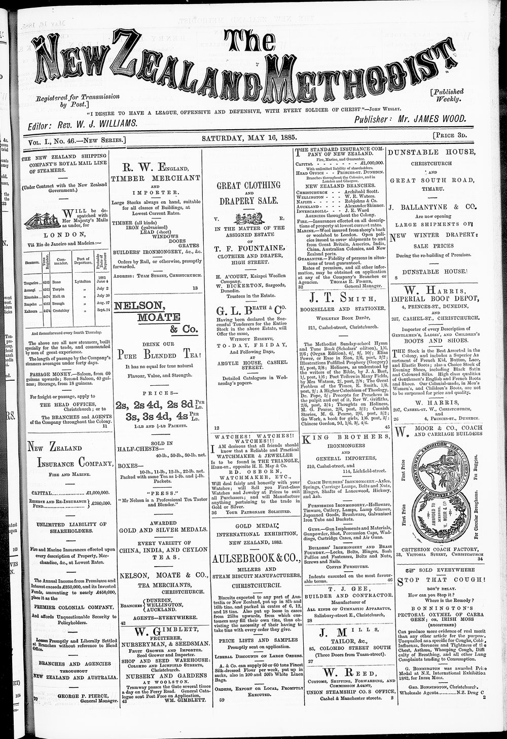 The New Zealand Methodist Times: 16th May 1885