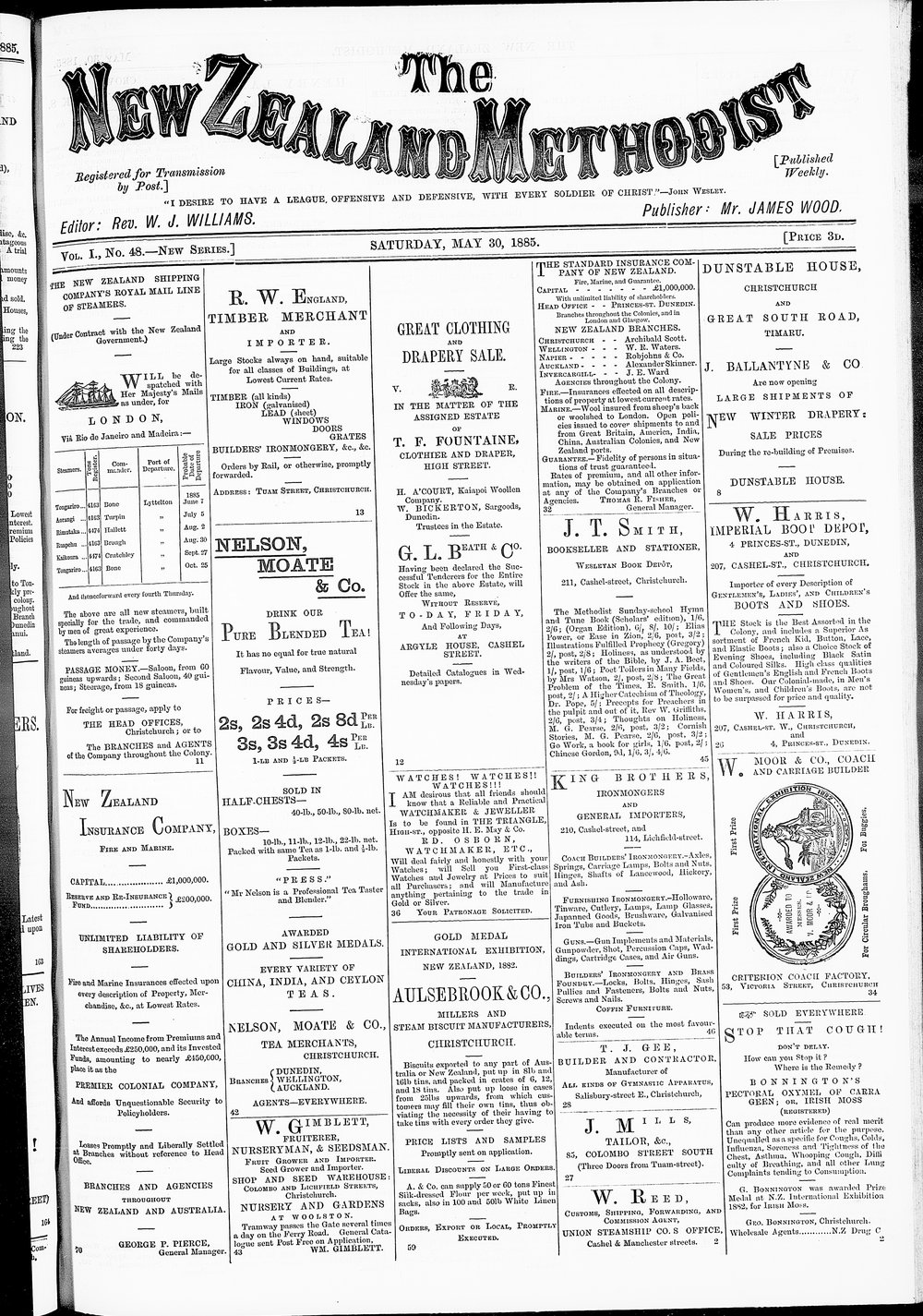 The New Zealand Methodist Times: 30th May 1885