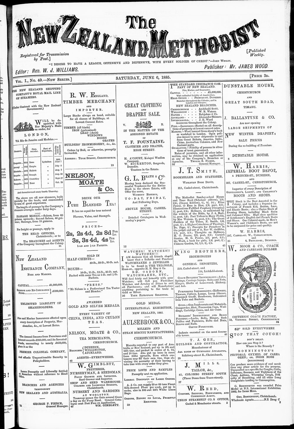 The New Zealand Methodist Times: 6th June 1885