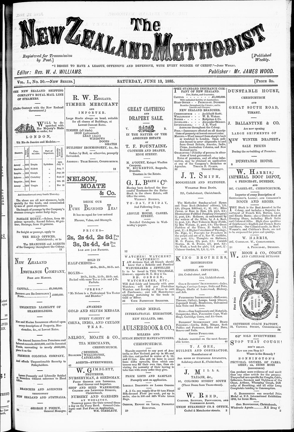 The New Zealand Methodist Times: 13th June 1885