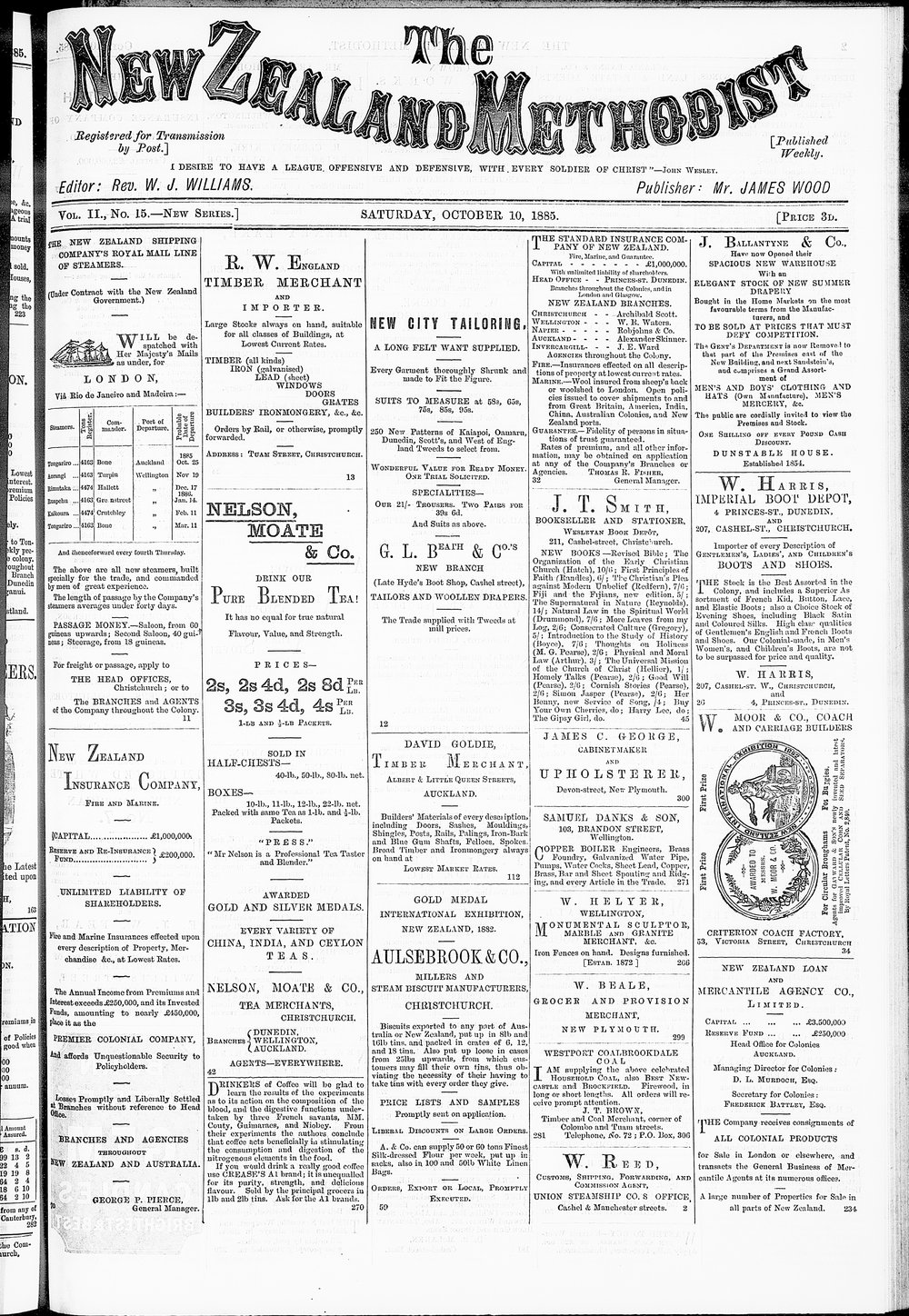 The New Zealand Methodist Times: 10th October 1885