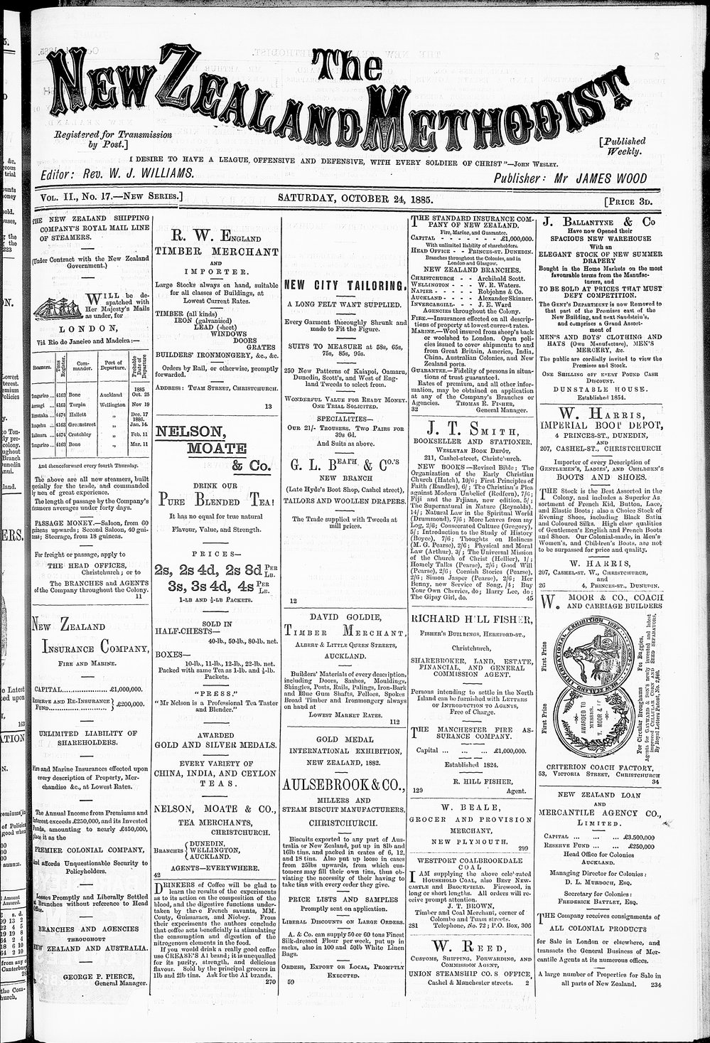 The New Zealand Methodist Times: 24th October 1885