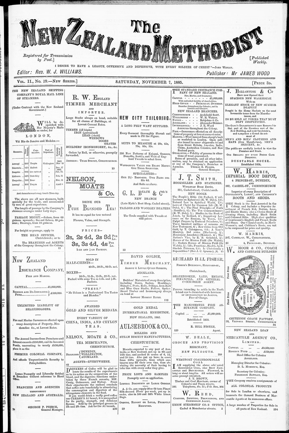 The New Zealand Methodist Times: 7th November 1885