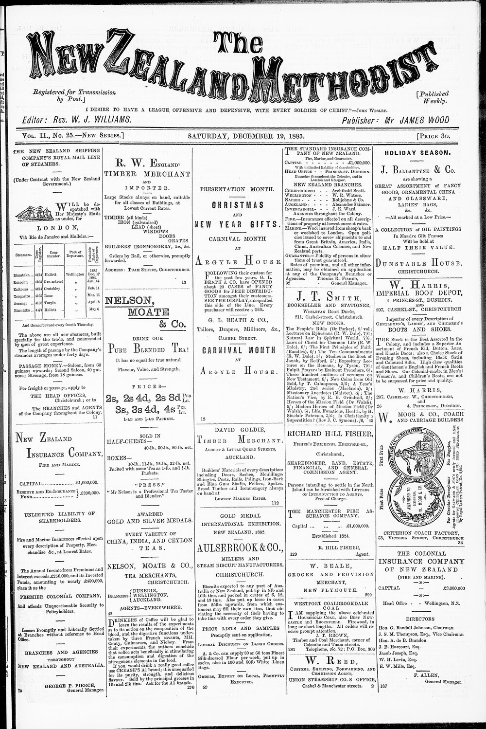 The New Zealand Methodist Times: 19th December 1885