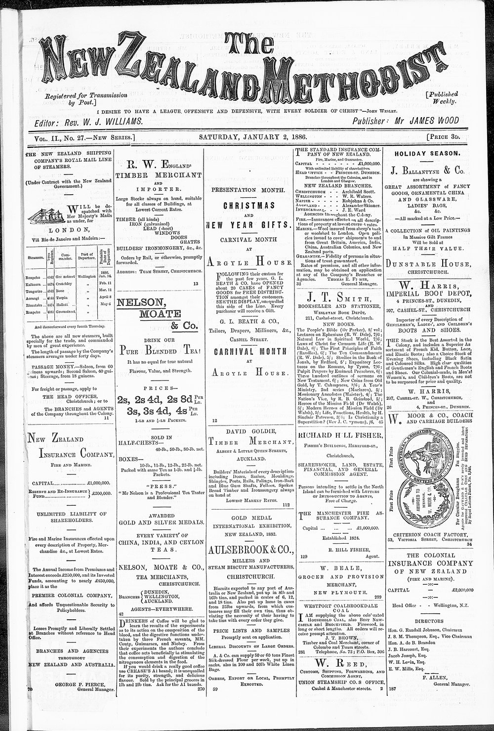 The New Zealand Methodist Times: 2nd January 1886