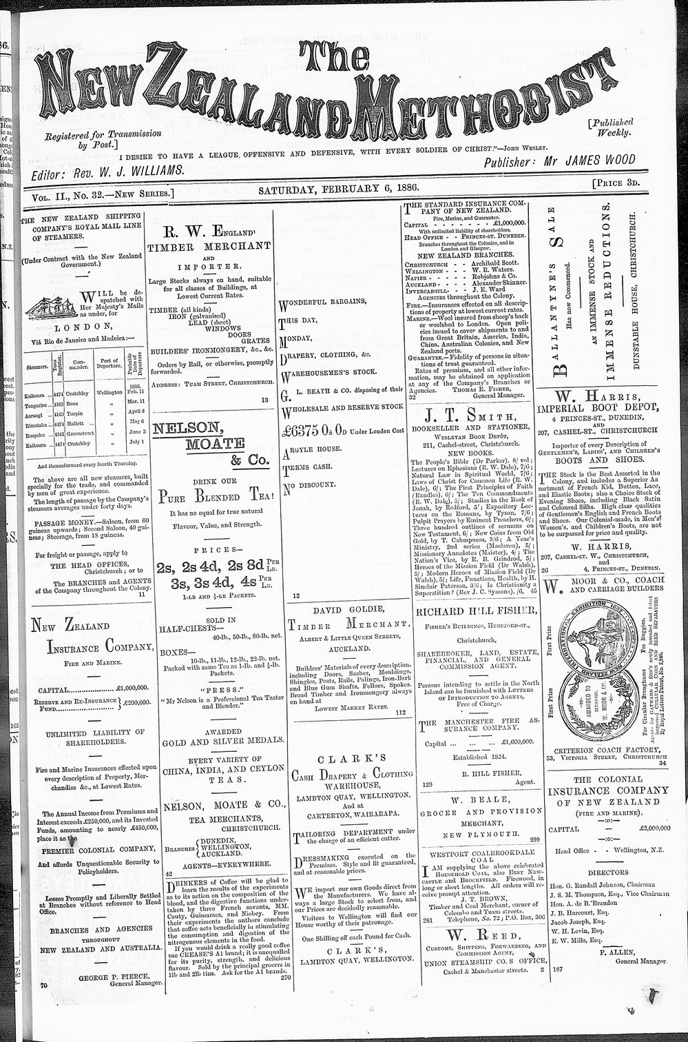 The New Zealand Methodist Times: 6th February 1886