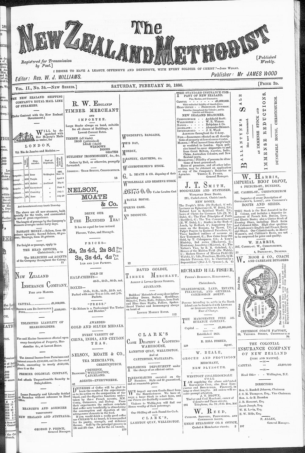 The New Zealand Methodist Times: 20th February 1886