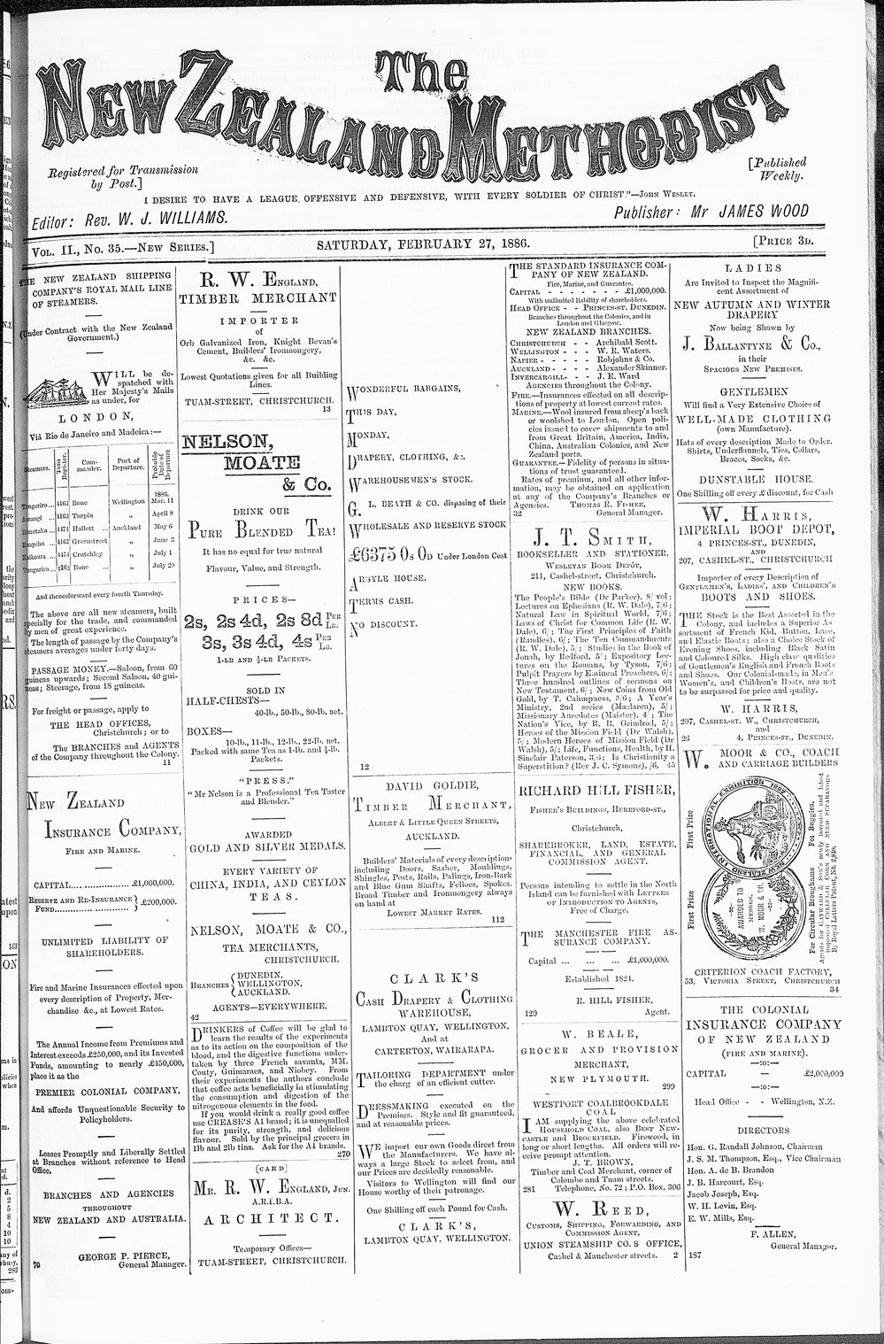 The New Zealand Methodist Times: 27th February 1886