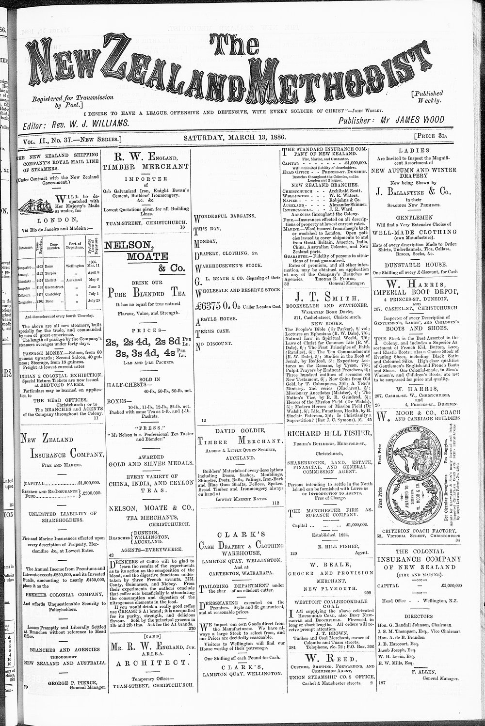 The New Zealand Methodist Times: 13th March 1886