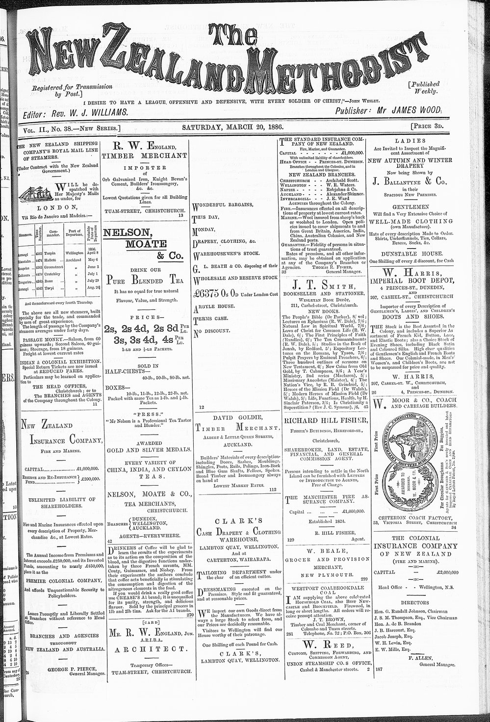 The New Zealand Methodist Times: 20th March 1886