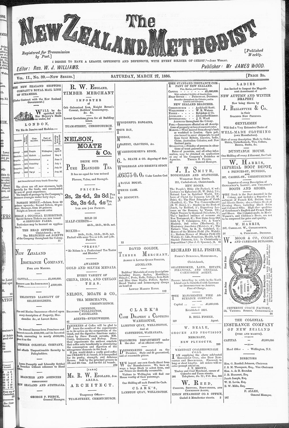The New Zealand Methodist Times: 27th March 1886