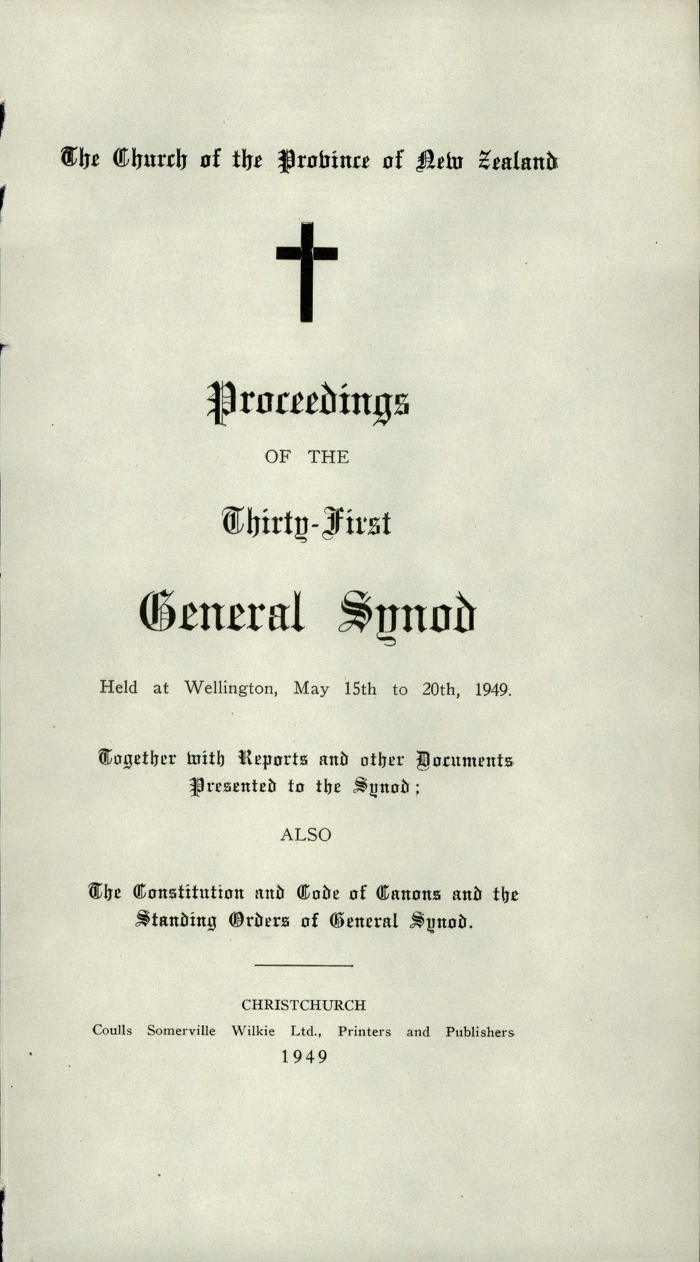 Proceedings of the General Synod: 31st General Synod, 1949
