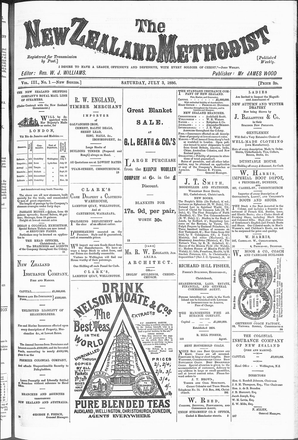 The New Zealand Methodist Times: 3rd July 1886