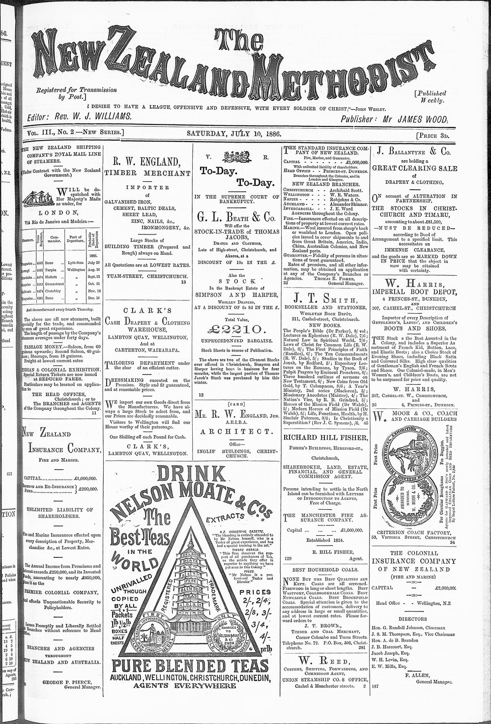 The New Zealand Methodist Times: 10th July 1886