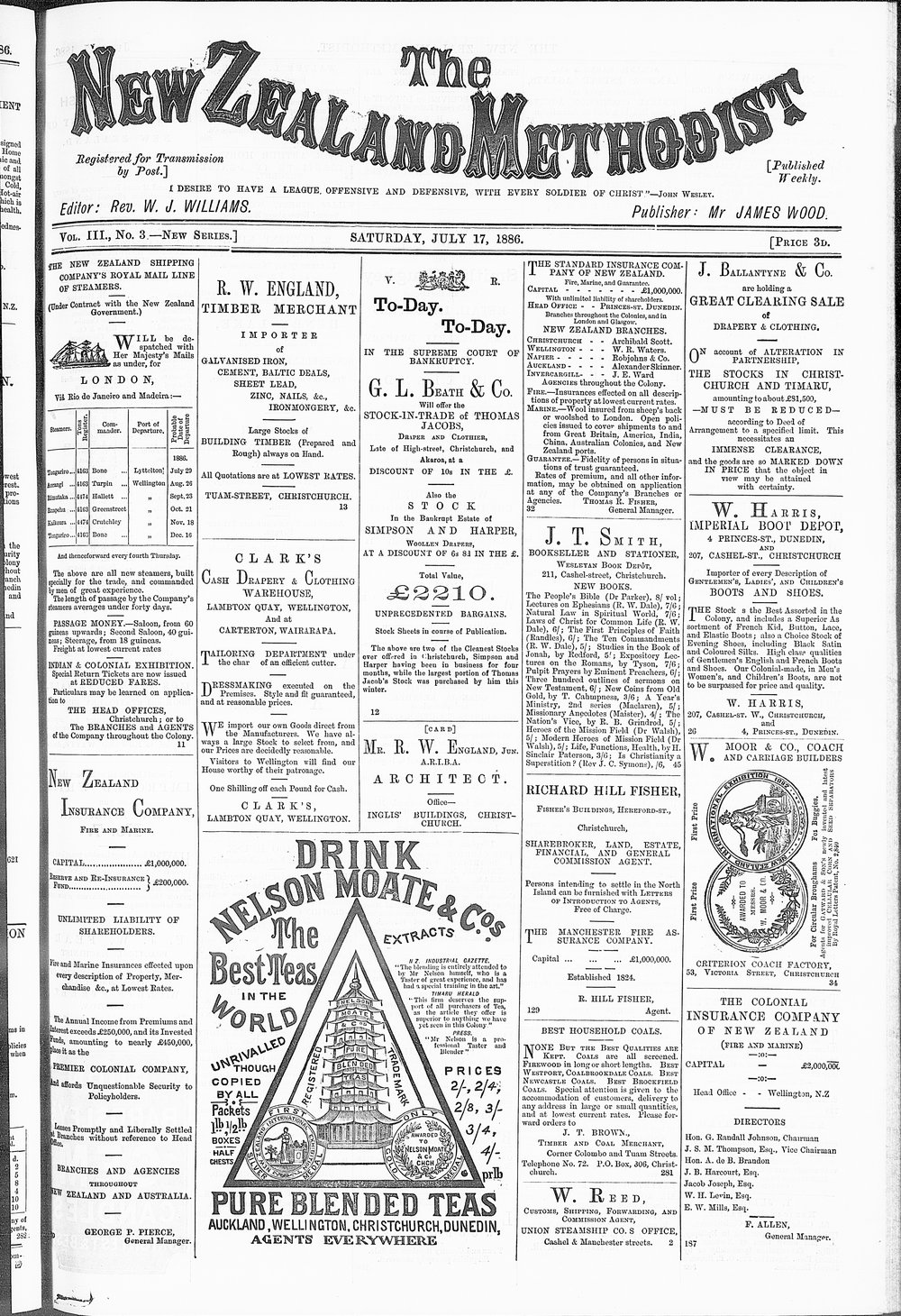 The New Zealand Methodist Times: 17th July 1886