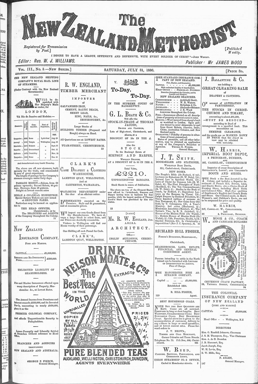 The New Zealand Methodist Times: 31st July 1886