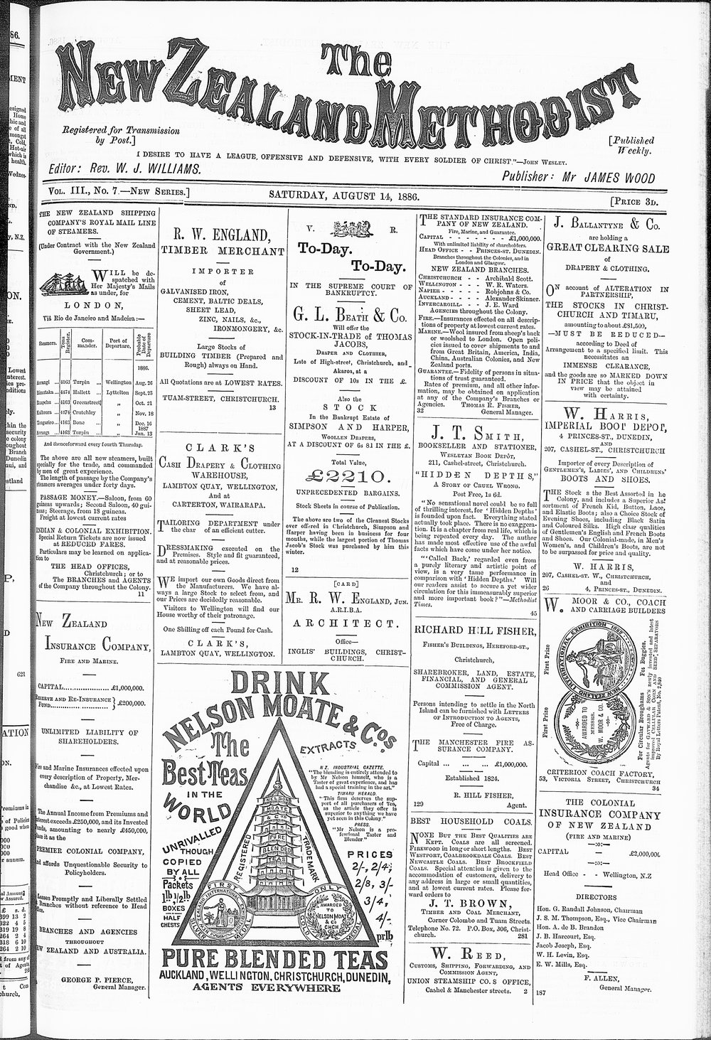 The New Zealand Methodist Times: 14th August 1886