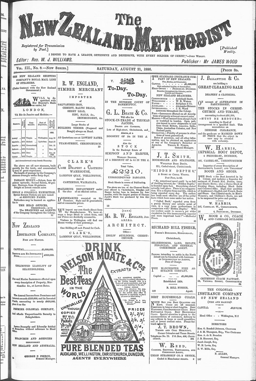 The New Zealand Methodist Times: 21st August 1886