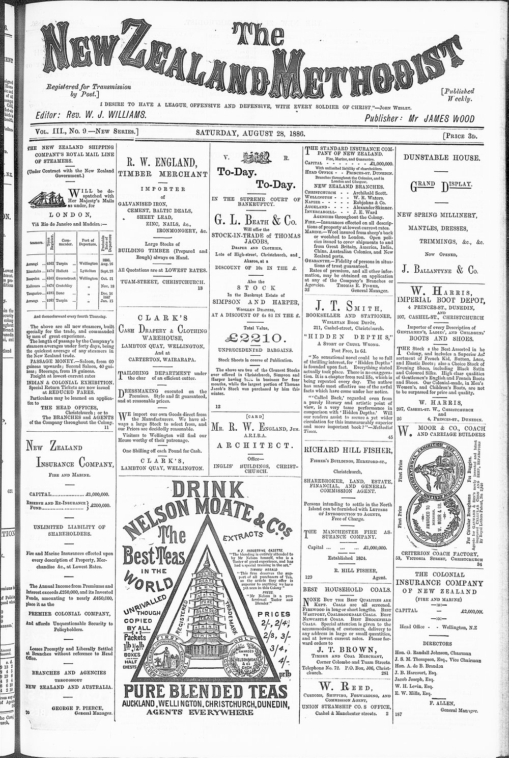 The New Zealand Methodist Times: 28th August 1886