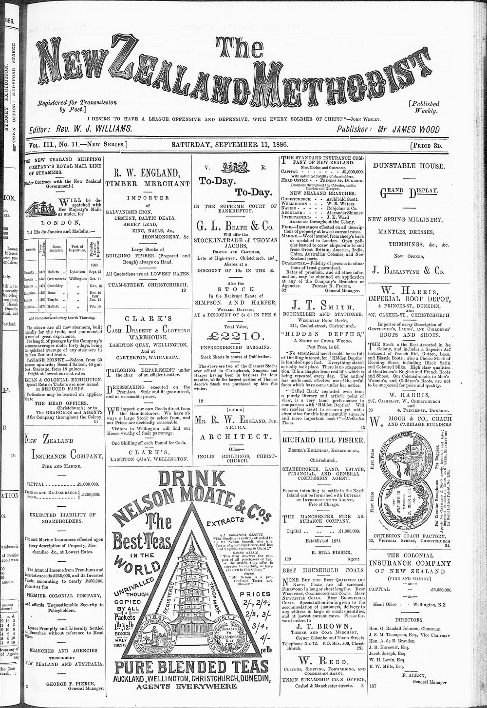 The New Zealand Methodist Times: 11th September 1886