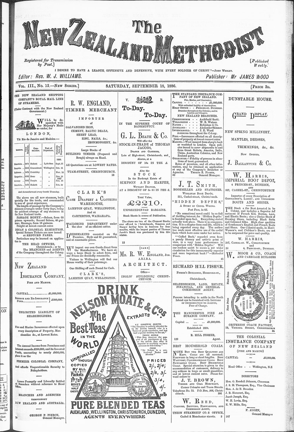 The New Zealand Methodist Times: 18th September 1886