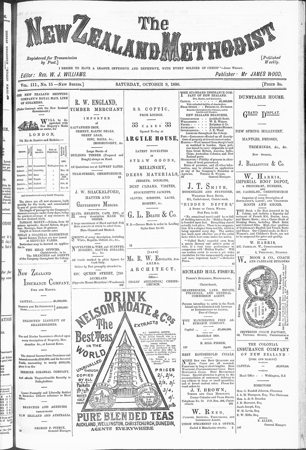 The New Zealand Methodist Times: 9th October 1886