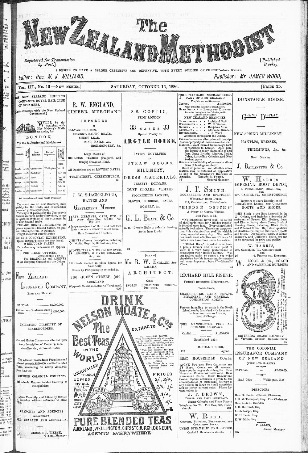 The New Zealand Methodist Times: 16th October 1886