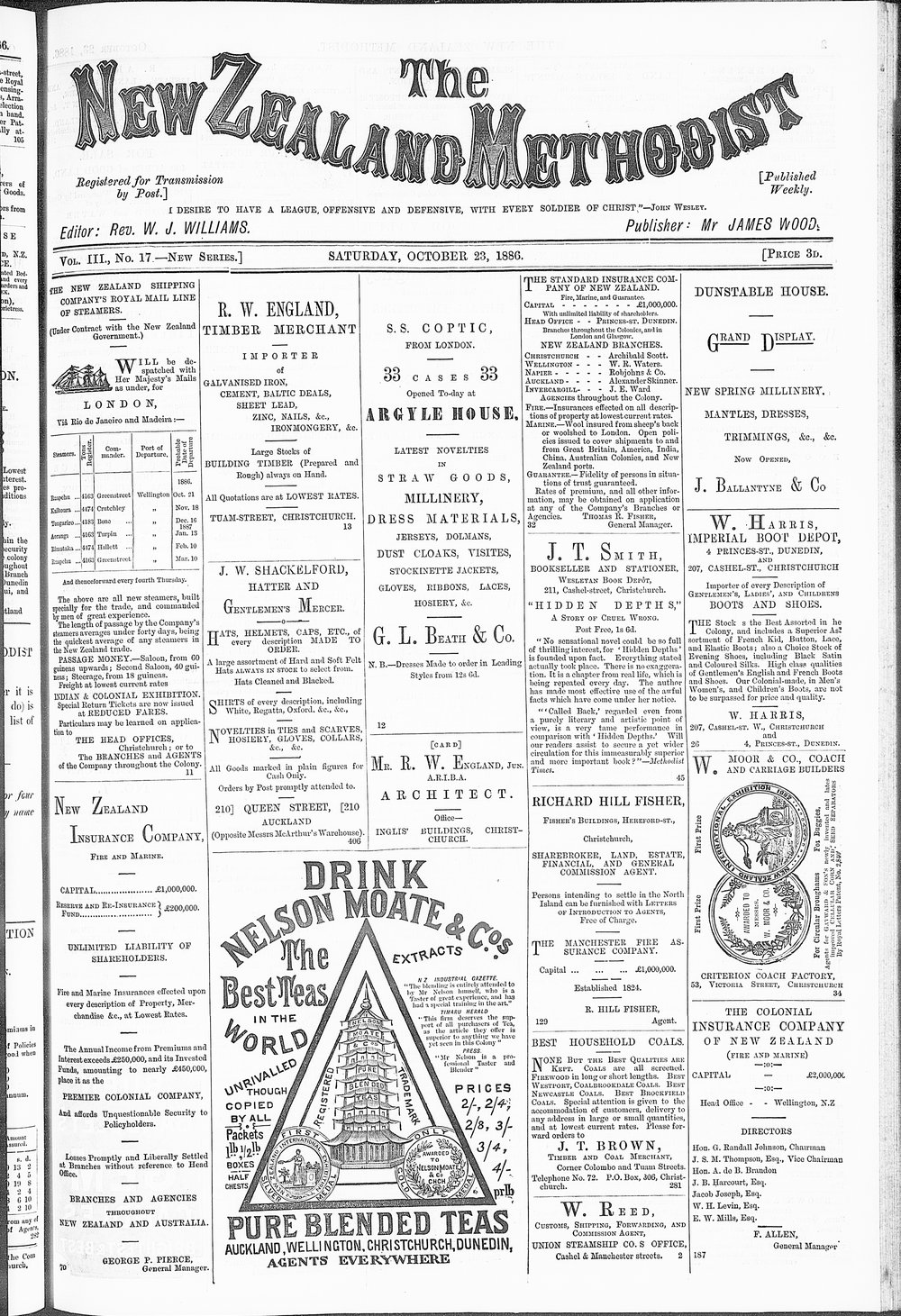 The New Zealand Methodist Times: 23rd October 1886