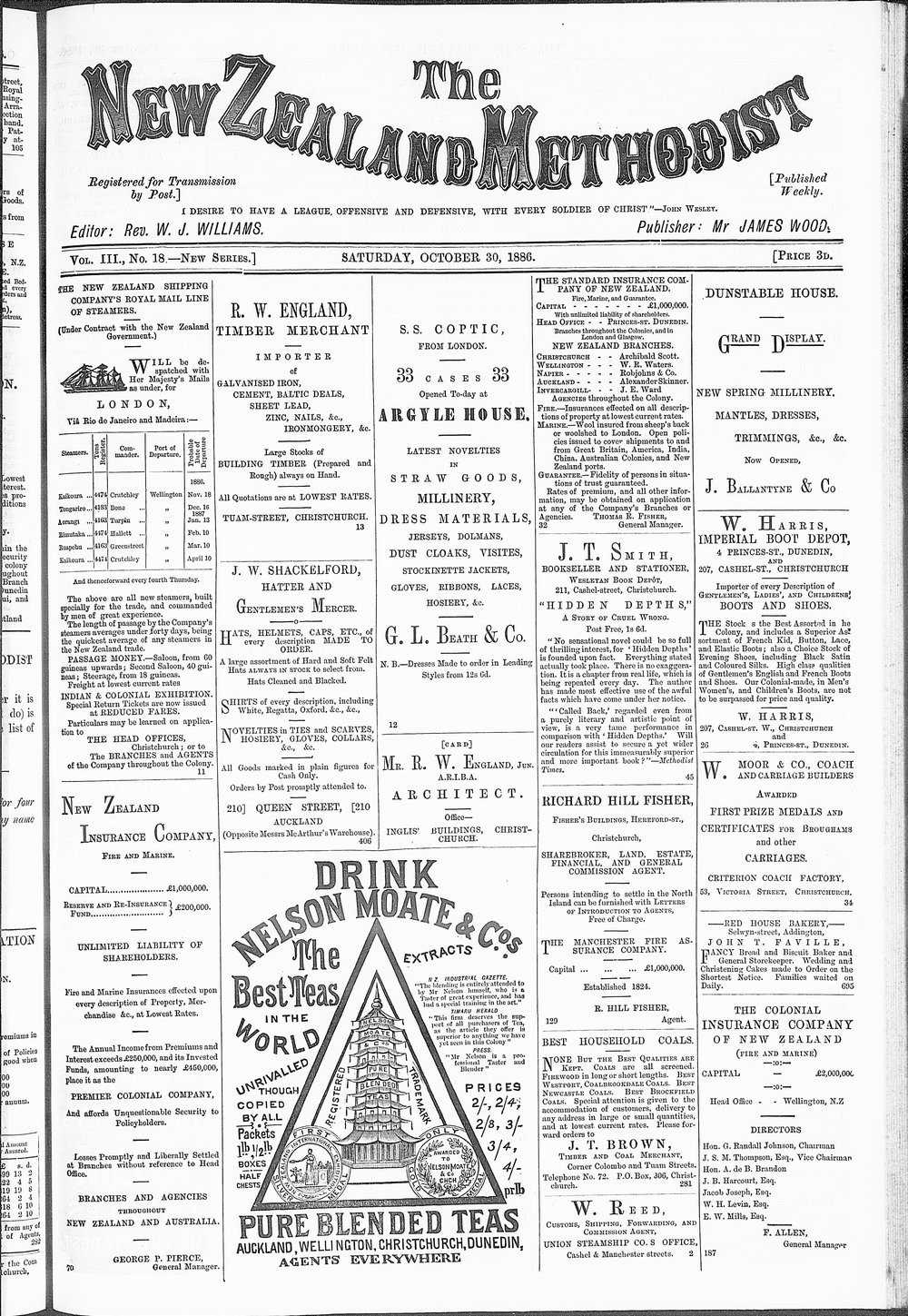 The New Zealand Methodist Times: 30th October 1886
