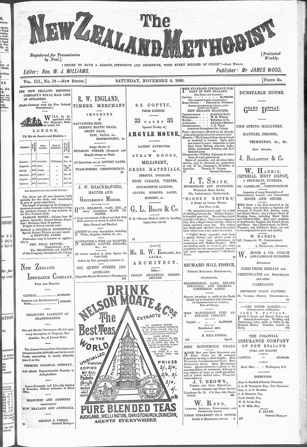 The New Zealand Methodist Times: 6th November 1886