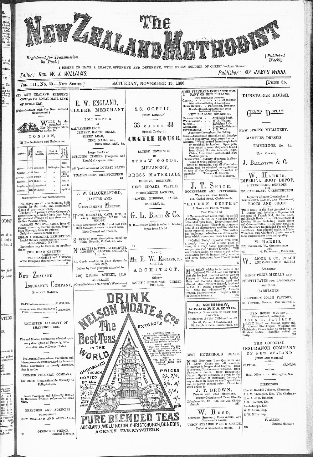 The New Zealand Methodist Times: 13th November 1886
