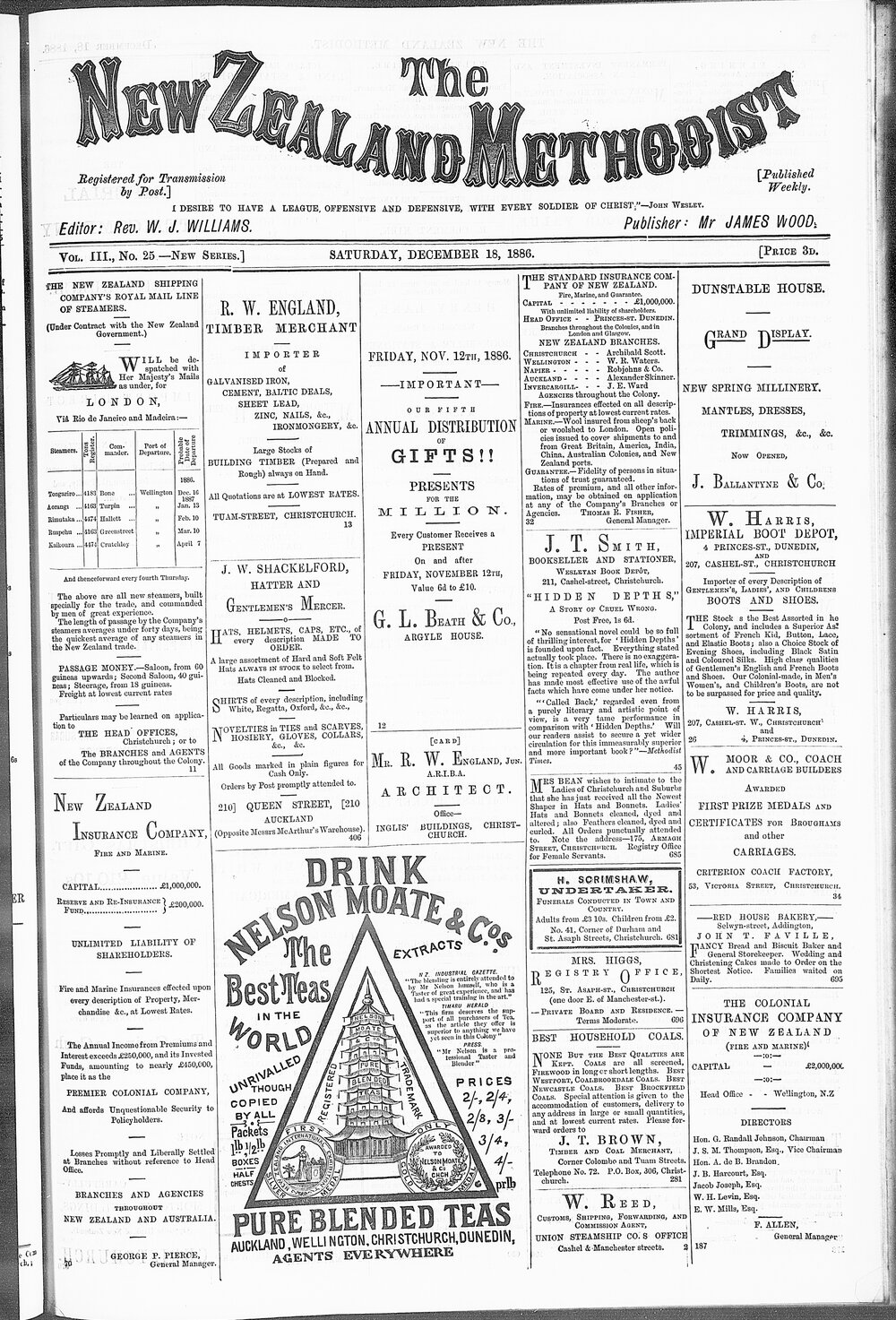 The New Zealand Methodist Times: 18th December 1886
