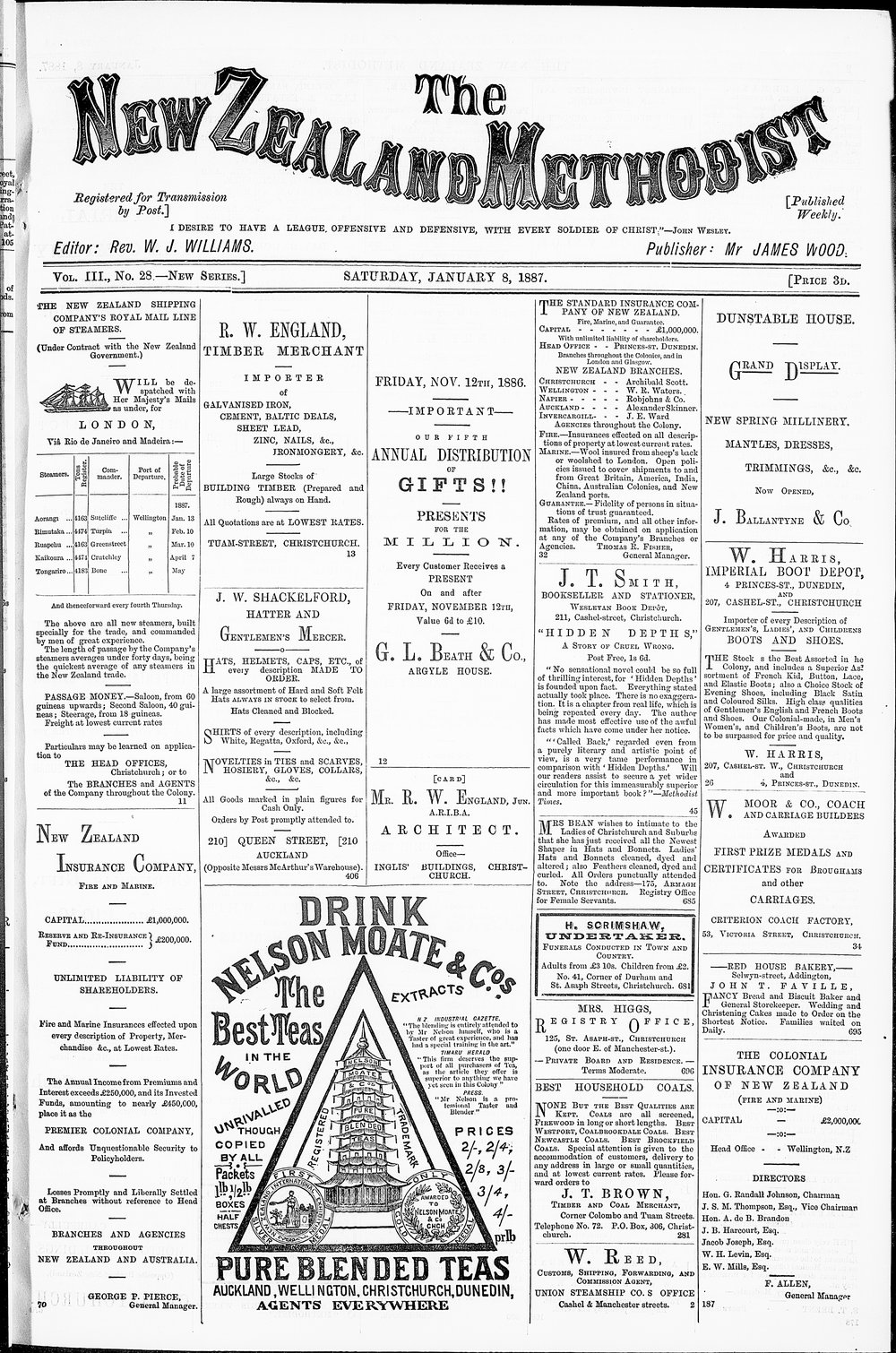 The New Zealand Methodist Times: 8th January 1887