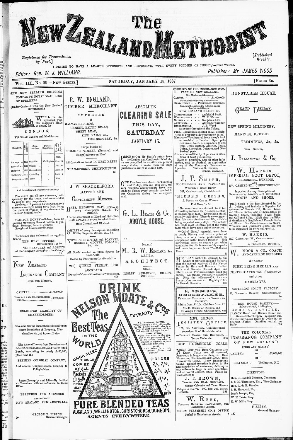 The New Zealand Methodist Times: 15th January 1887