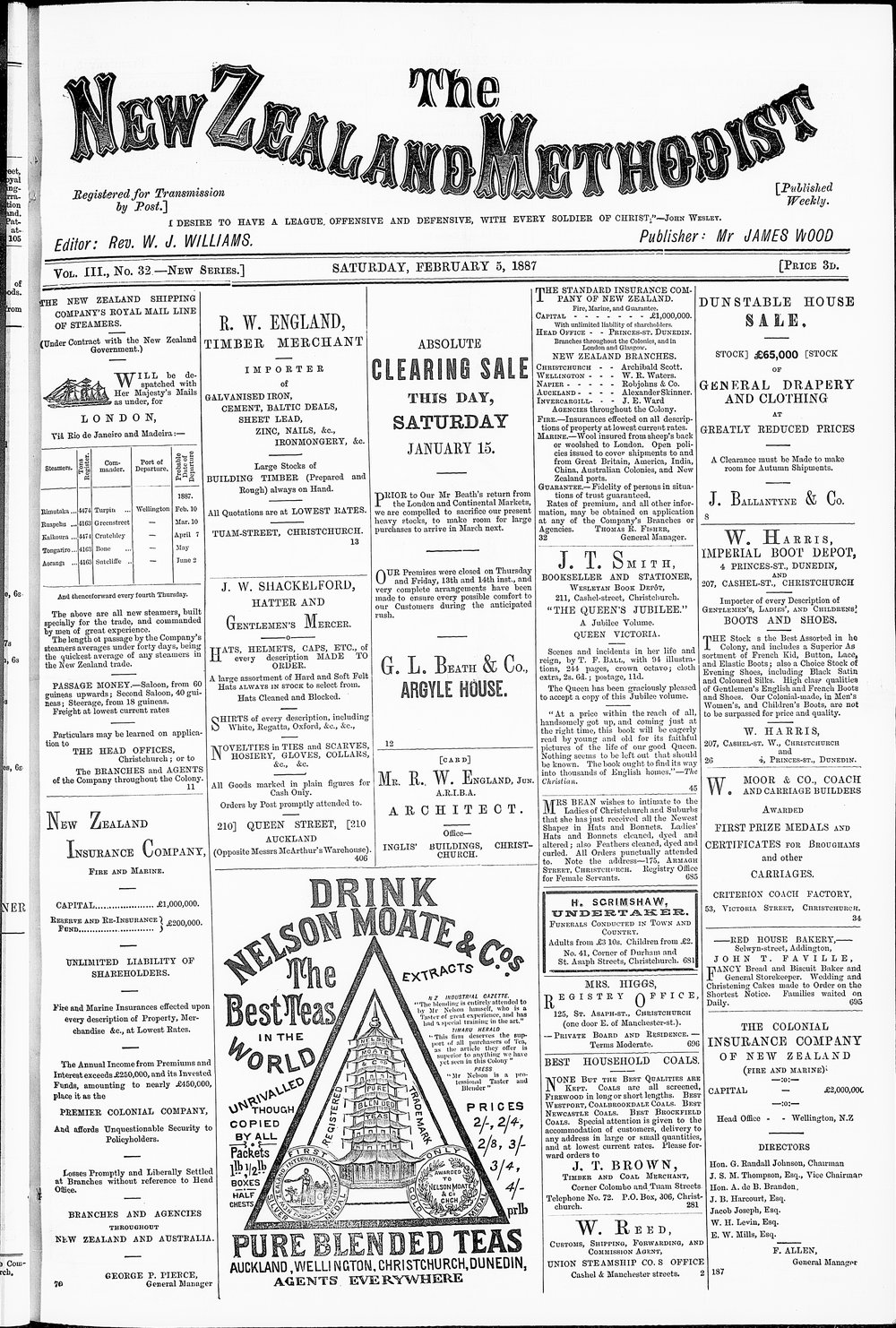 The New Zealand Methodist Times: 5th February 1887
