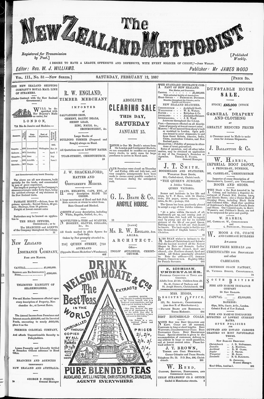 The New Zealand Methodist Times: 12th February 1887