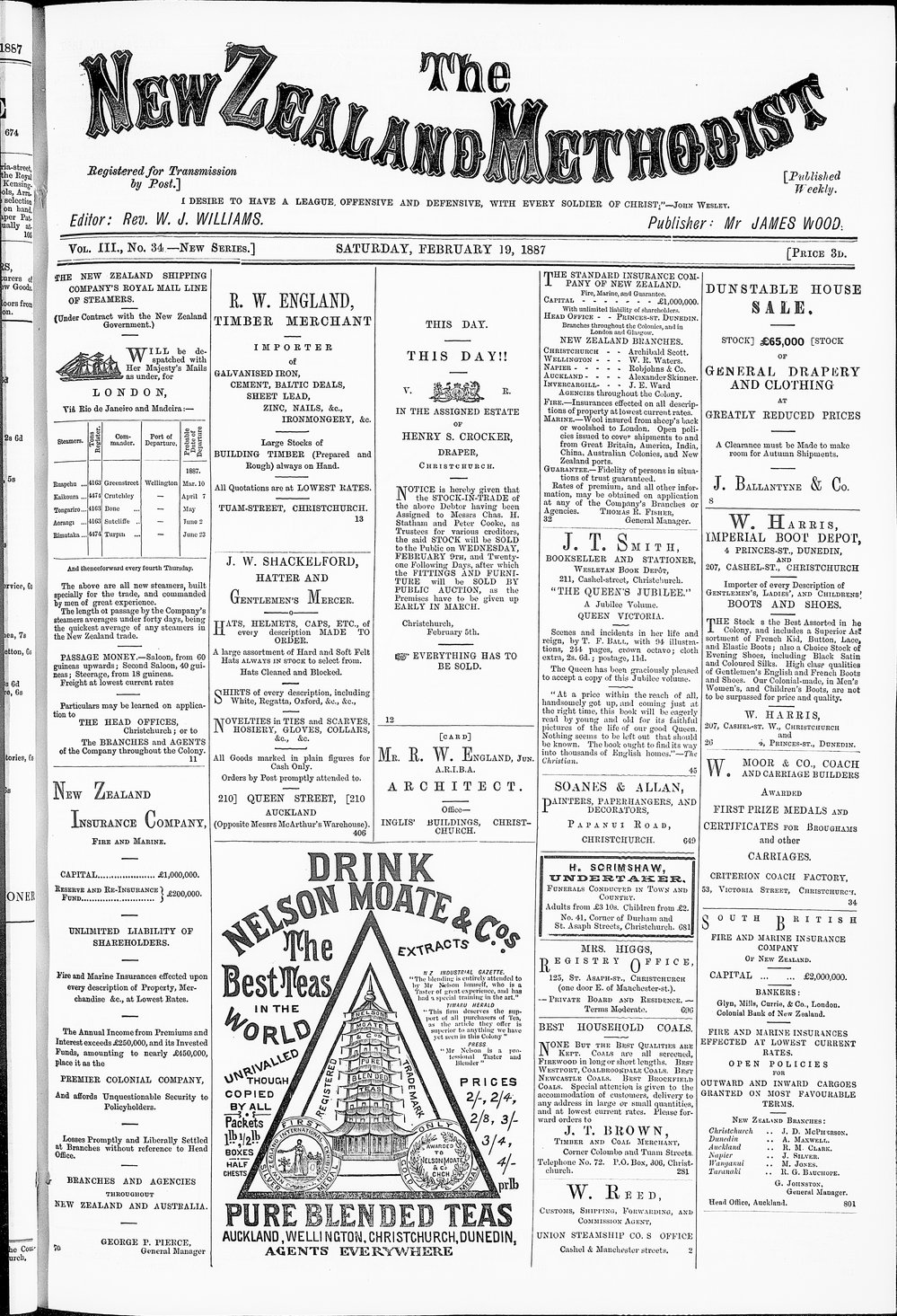 The New Zealand Methodist Times: 19th February 1887