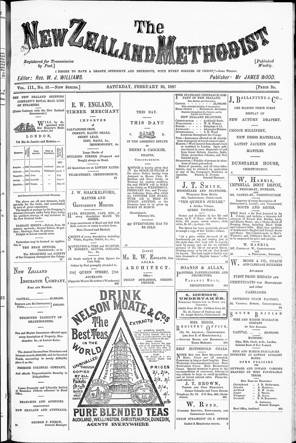 The New Zealand Methodist Times: 26th February 1887