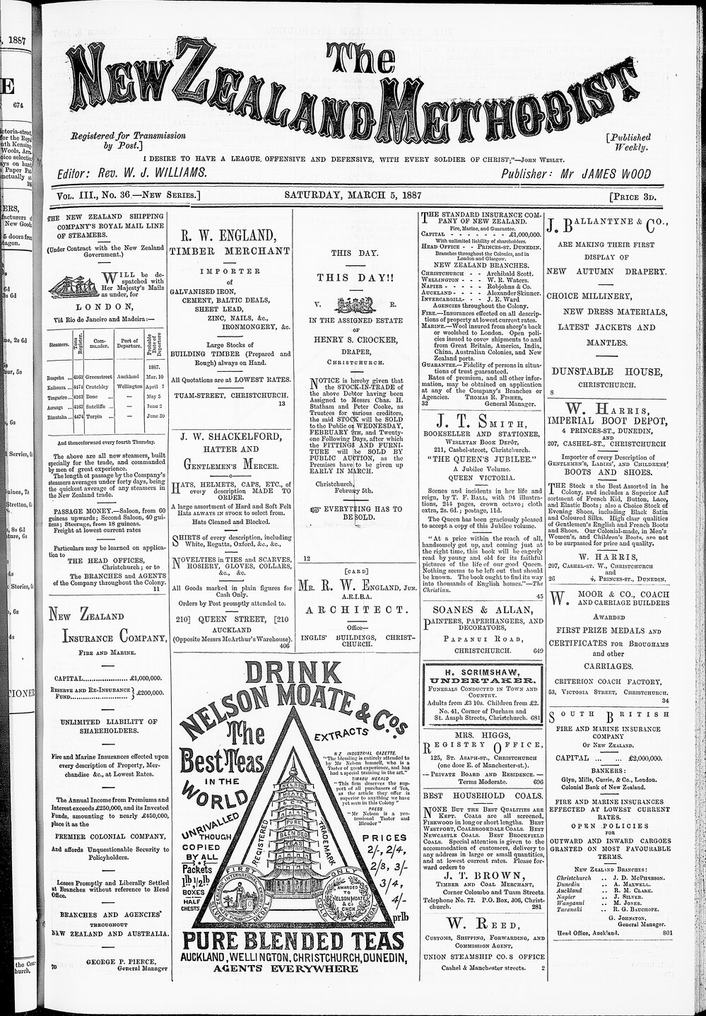 The New Zealand Methodist Times: 5th March 1887