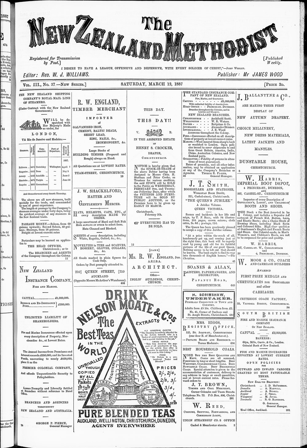 The New Zealand Methodist Times: 12th March 1887