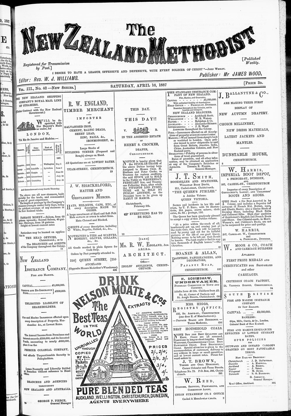 The New Zealand Methodist Times: 16th April 1887