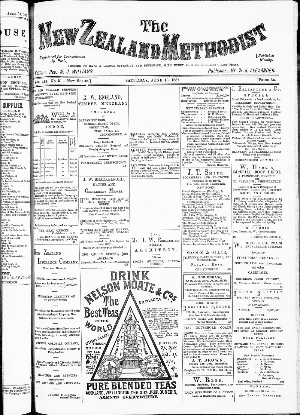 The New Zealand Methodist Times: 18th June 1887
