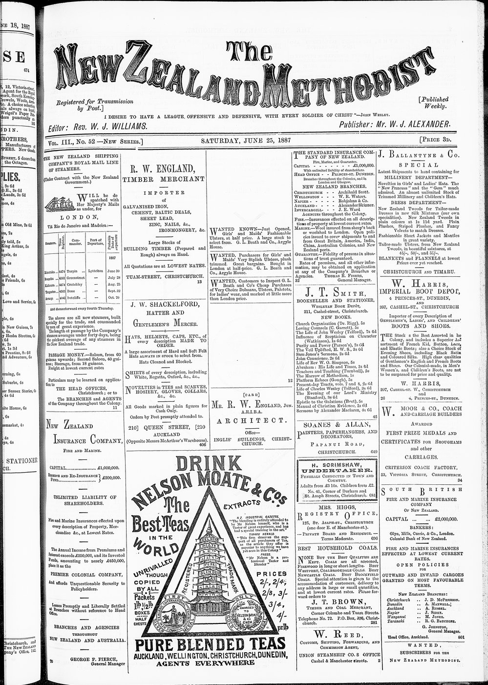 The New Zealand Methodist Times: 25th June 1887