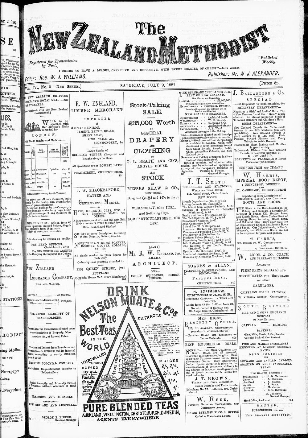 The New Zealand Methodist Times: 9th July 1887