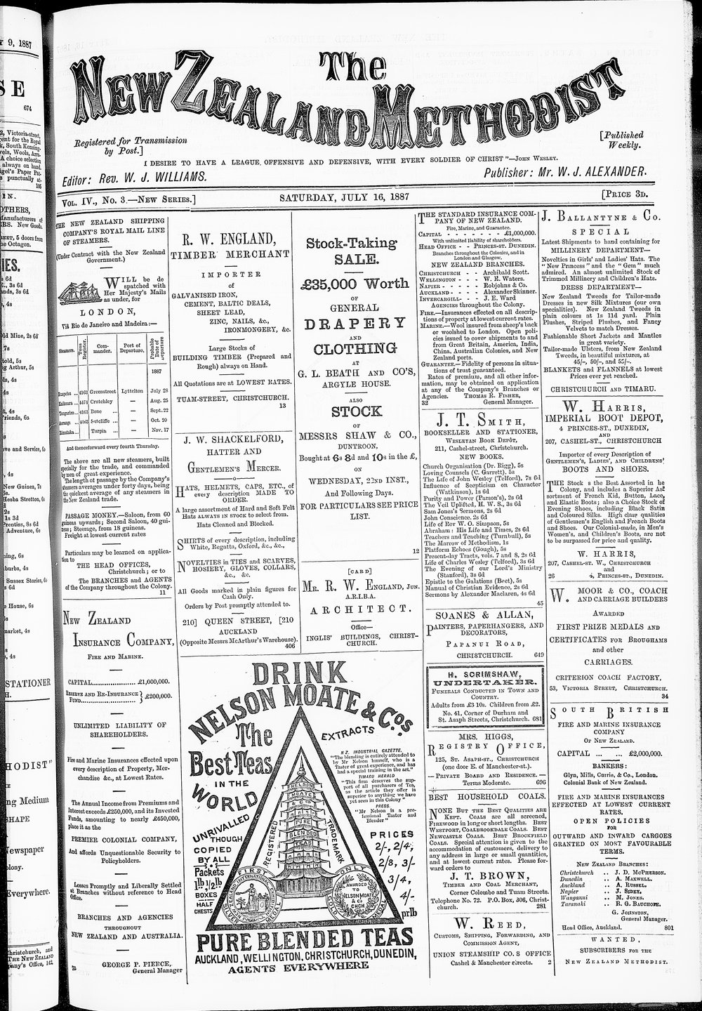 The New Zealand Methodist Times: 16th July 1887