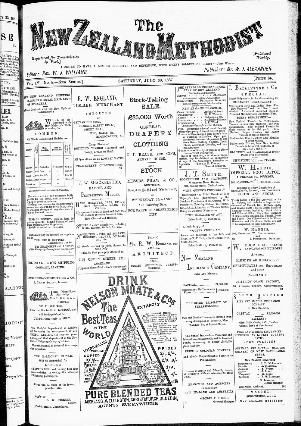 The New Zealand Methodist Times: 30th July 1887