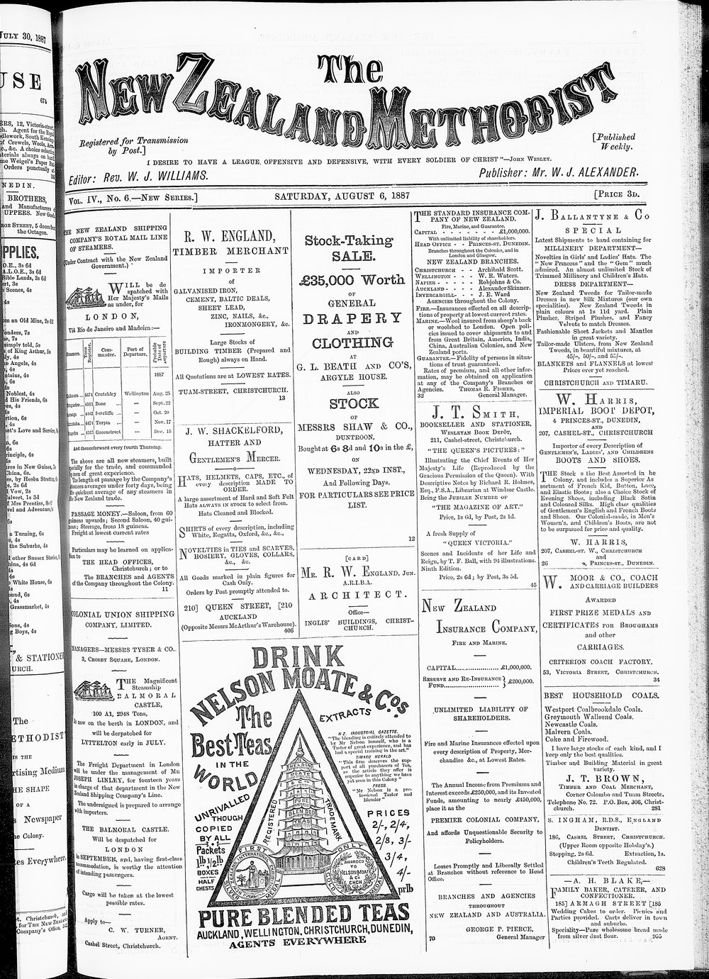 The New Zealand Methodist Times: 6th August 1887