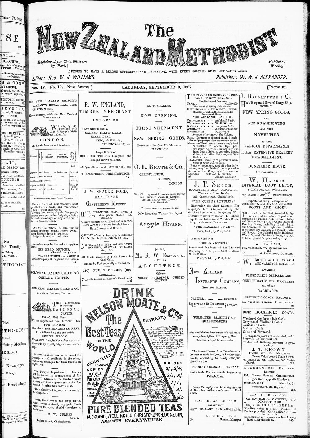The New Zealand Methodist Times: 3rd September 1887