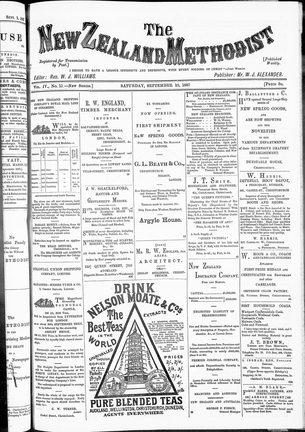 The New Zealand Methodist Times: 10th September 1887