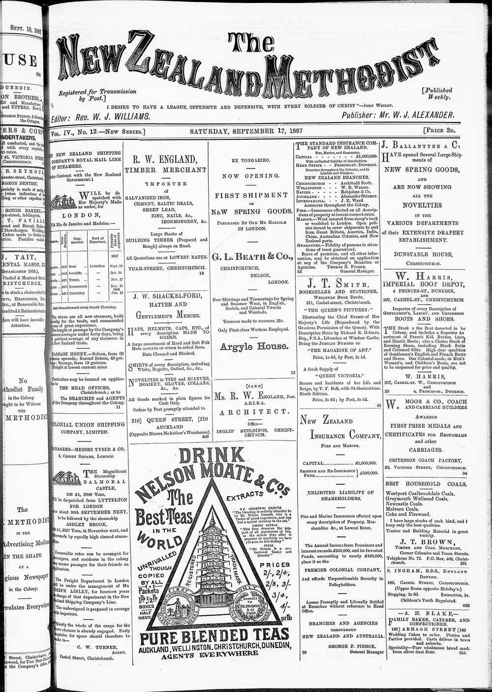 The New Zealand Methodist Times: 17th September 1887